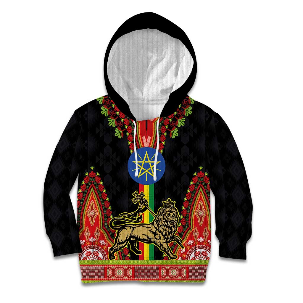 Ethiopia Culture Kid Hoodie Lion of Judah with The Star Seal - Dashiki Style