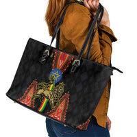 Ethiopia Culture Leather Tote Bag Lion of Judah with The Star Seal - Dashiki Style