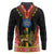 Ethiopia Culture Long Sleeve Polo Shirt Lion of Judah with The Star Seal - Dashiki Style