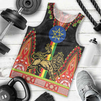 Ethiopia Culture Men Tank Top Lion of Judah with The Star Seal - Dashiki Style