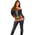 Ethiopia Culture Off Shoulder Sweater Lion of Judah with The Star Seal - Dashiki Style