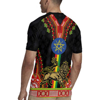 Ethiopia Culture Rugby Jersey Lion of Judah with The Star Seal - Dashiki Style - Wonder Print Shop