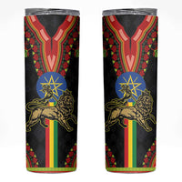 Ethiopia Culture Skinny Tumbler Lion of Judah with The Star Seal - Dashiki Style - Wonder Print Shop