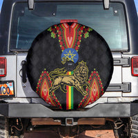 Ethiopia Culture Spare Tire Cover Lion of Judah with The Star Seal - Dashiki Style - Wonder Print Shop