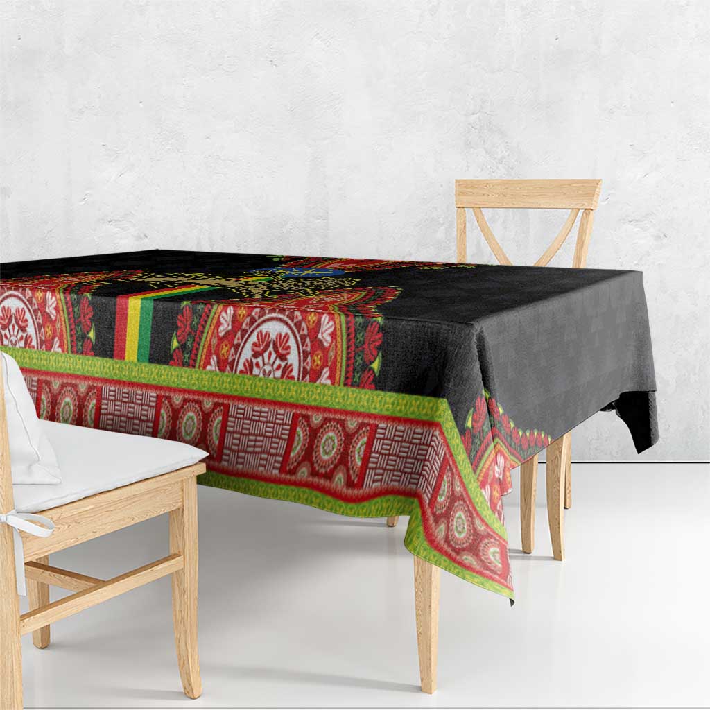 Ethiopia Culture Tablecloth Lion of Judah with The Star Seal - Dashiki Style - Wonder Print Shop