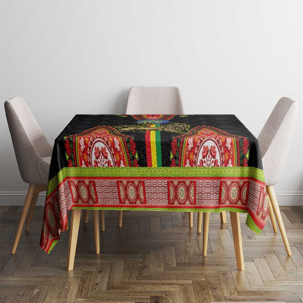 Ethiopia Culture Tablecloth Lion of Judah with The Star Seal - Dashiki Style - Wonder Print Shop