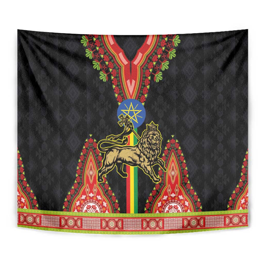 Ethiopia Culture Tapestry Lion of Judah with The Star Seal - Dashiki Style - Wonder Print Shop