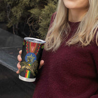 Ethiopia Culture Tumbler Cup Lion of Judah with The Star Seal - Dashiki Style - Wonder Print Shop