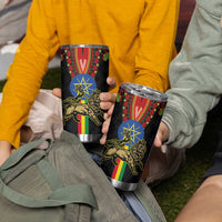 Ethiopia Culture Tumbler Cup Lion of Judah with The Star Seal - Dashiki Style - Wonder Print Shop