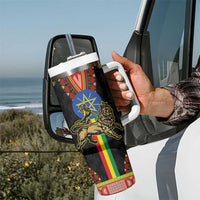 Ethiopia Culture Tumbler With Handle Lion of Judah with The Star Seal - Dashiki Style - Wonder Print Shop