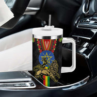 Ethiopia Culture Tumbler With Handle Lion of Judah with The Star Seal - Dashiki Style - Wonder Print Shop