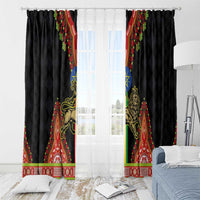 Ethiopia Culture Window Curtain Lion of Judah with The Star Seal - Dashiki Style - Wonder Print Shop