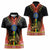 Ethiopia Culture Women Polo Shirt Lion of Judah with The Star Seal - Dashiki Style - Wonder Print Shop