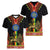 Ethiopia Culture Women V-Neck T-Shirt Lion of Judah with The Star Seal - Dashiki Style - Wonder Print Shop