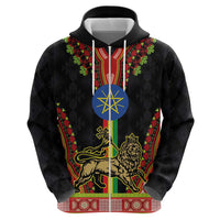 Ethiopia Culture Zip Hoodie Lion of Judah with The Star Seal - Dashiki Style - Wonder Print Shop