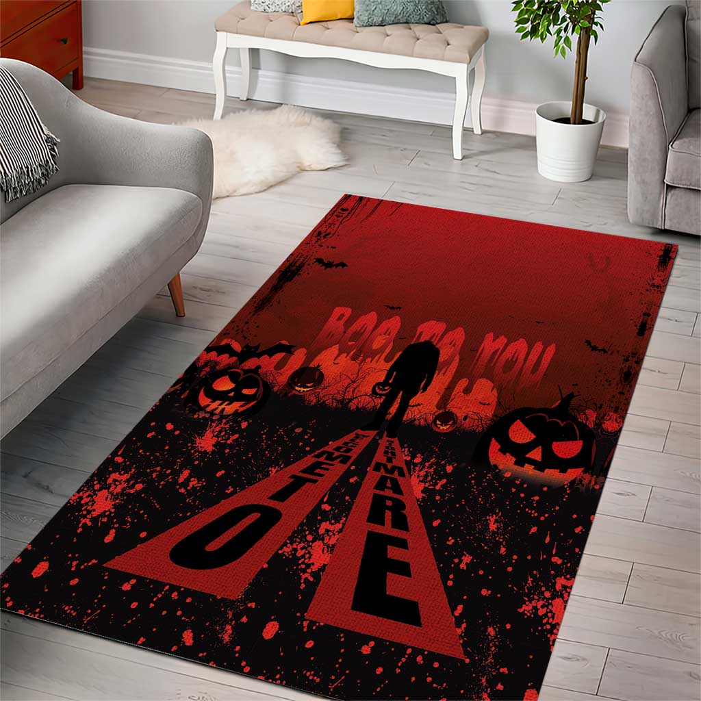 Halloween Nightmare Area Rug Pumpkin-faced Jack O Lantern With a Scary Smile Blood Vibe - Wonder Print Shop