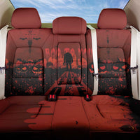 Halloween Nightmare Back Car Seat Cover Pumpkin-faced Jack O Lantern With a Scary Smile Blood Vibe - Wonder Print Shop