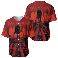 Halloween Nightmare Baseball Jersey Pumpkin-faced Jack O Lantern With a Scary Smile Blood Vibe - Wonder Print Shop