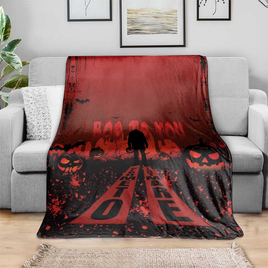 Halloween Nightmare Blanket Pumpkin-faced Jack O Lantern With a Scary Smile Blood Vibe