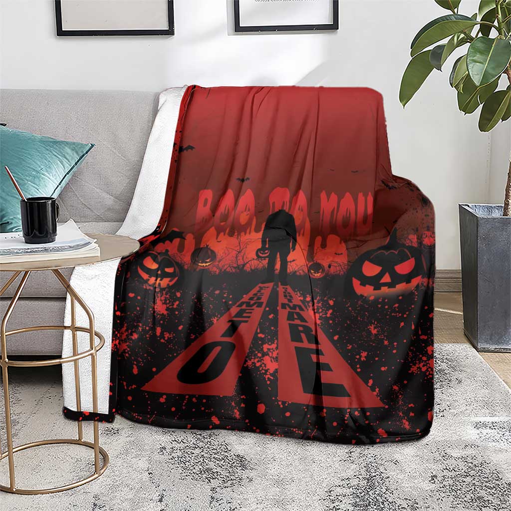 Halloween Nightmare Blanket Pumpkin-faced Jack O Lantern With a Scary Smile Blood Vibe