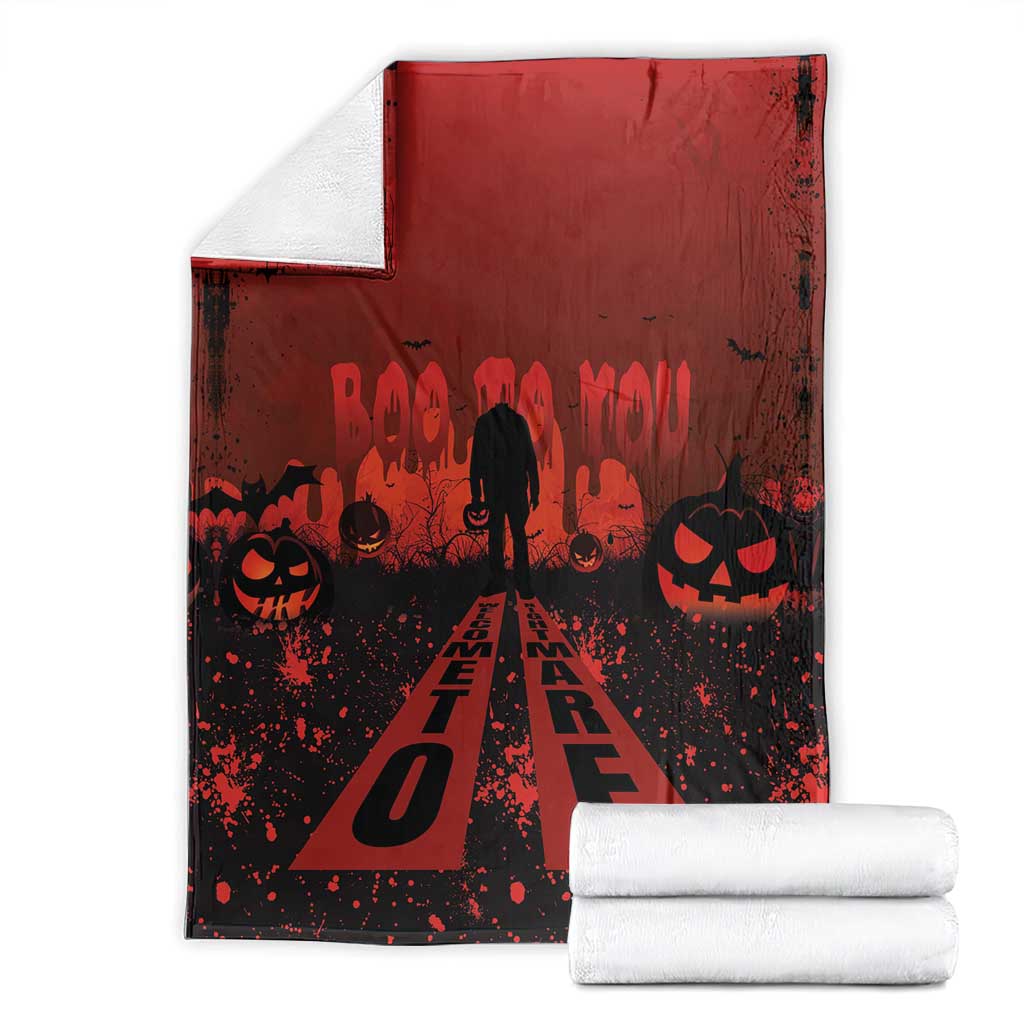 Halloween Nightmare Blanket Pumpkin-faced Jack O Lantern With a Scary Smile Blood Vibe