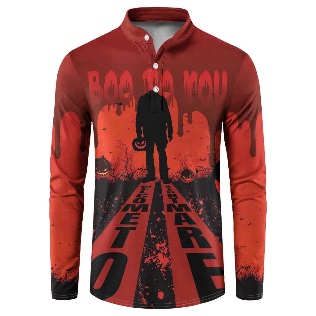 Halloween Nightmare Button Sweatshirt Pumpkin-faced Jack O Lantern With a Scary Smile Blood Vibe - Wonder Print Shop