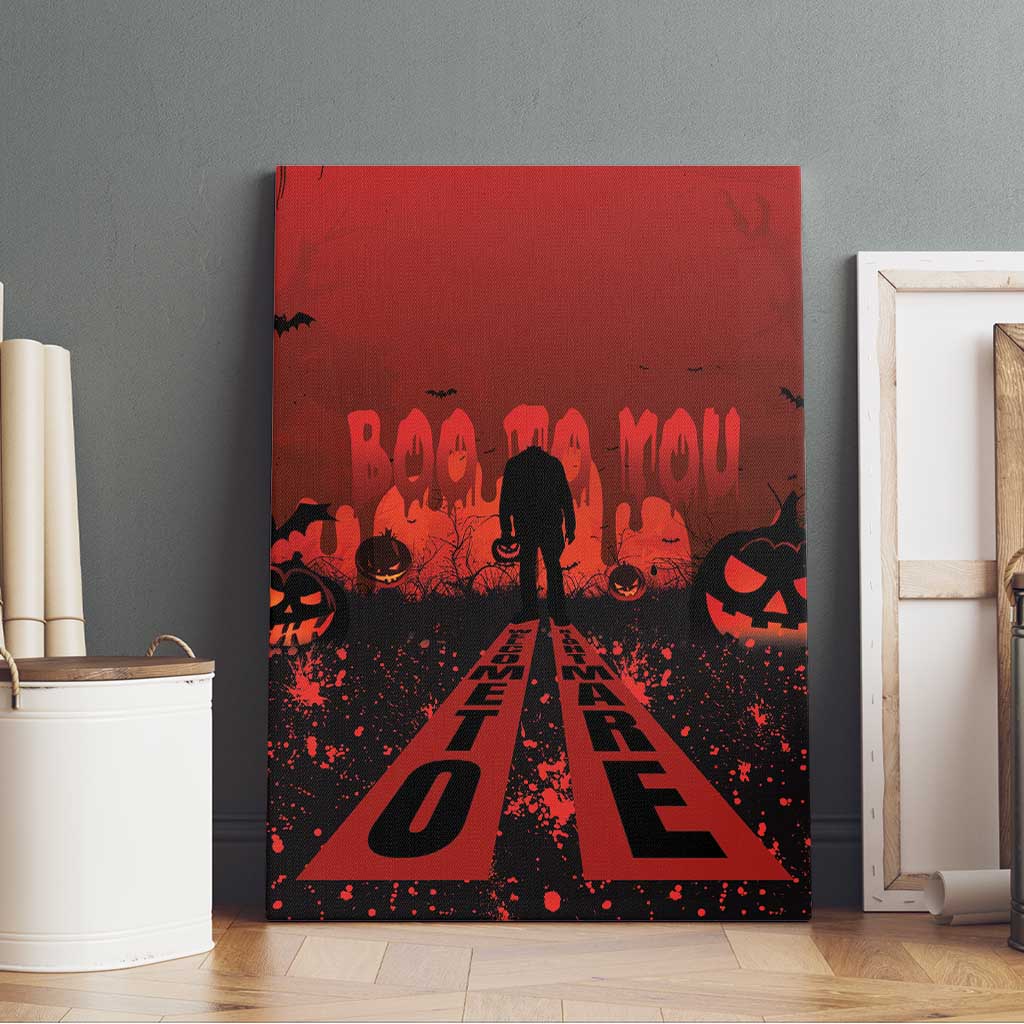 Halloween Nightmare Canvas Wall Art Pumpkin-faced Jack O Lantern With a Scary Smile Blood Vibe - Wonder Print Shop