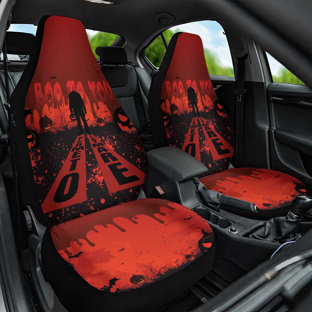 Halloween Nightmare Car Seat Cover Pumpkin-faced Jack O Lantern With a Scary Smile Blood Vibe - Wonder Print Shop