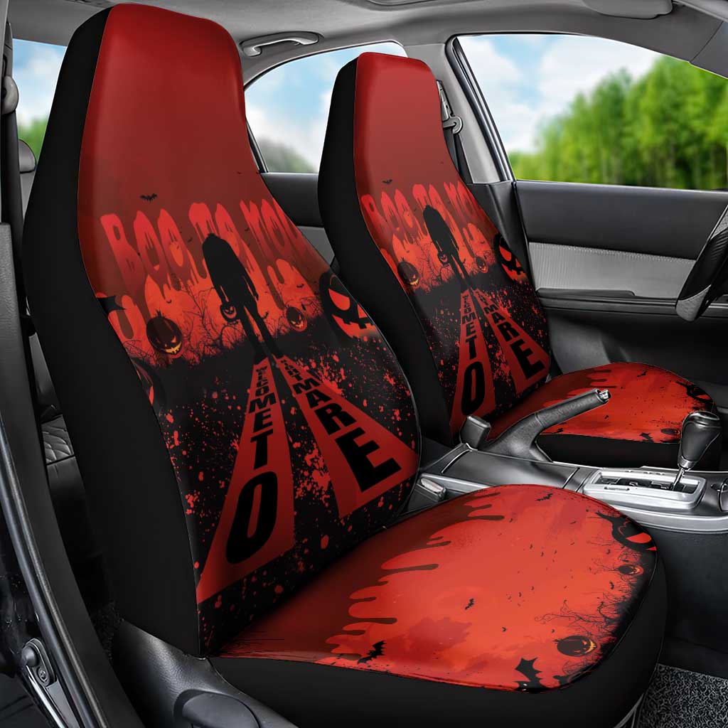 Halloween Nightmare Car Seat Cover Pumpkin-faced Jack O Lantern With a Scary Smile Blood Vibe - Wonder Print Shop