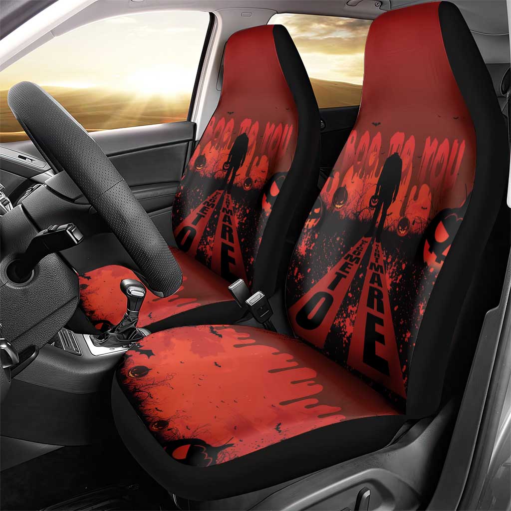 Halloween Nightmare Car Seat Cover Pumpkin-faced Jack O Lantern With a Scary Smile Blood Vibe - Wonder Print Shop