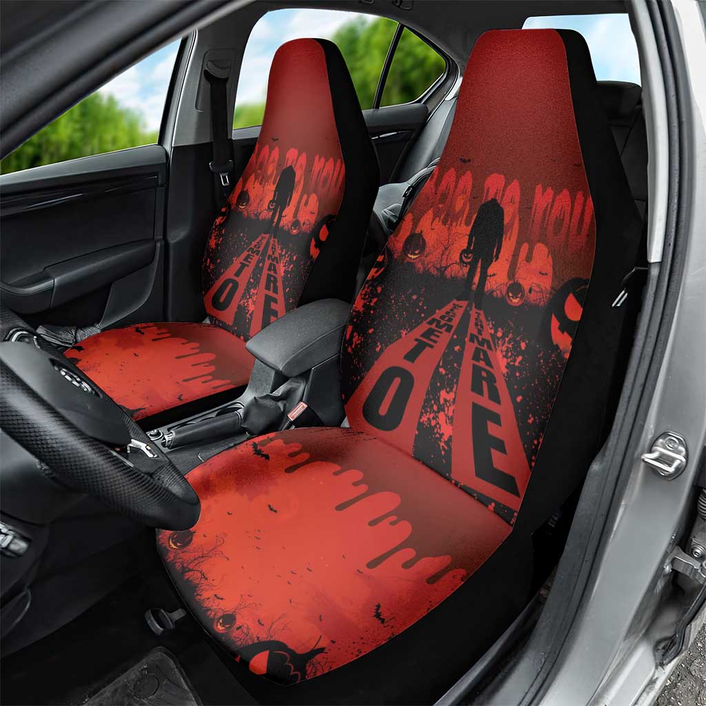 Halloween Nightmare Car Seat Cover Pumpkin-faced Jack O Lantern With a Scary Smile Blood Vibe - Wonder Print Shop