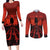 Halloween Nightmare Couples Matching Long Sleeve Bodycon Dress and Long Sleeve Button Shirt Pumpkin-faced Jack O Lantern With a Scary Smile Blood Vibe - Wonder Print Shop