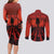 Halloween Nightmare Couples Matching Long Sleeve Bodycon Dress and Long Sleeve Button Shirt Pumpkin-faced Jack O Lantern With a Scary Smile Blood Vibe - Wonder Print Shop
