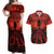 Halloween Nightmare Couples Matching Off Shoulder Maxi Dress and Hawaiian Shirt Pumpkin-faced Jack O Lantern With a Scary Smile Blood Vibe - Wonder Print Shop