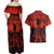 Halloween Nightmare Couples Matching Off Shoulder Maxi Dress and Hawaiian Shirt Pumpkin-faced Jack O Lantern With a Scary Smile Blood Vibe - Wonder Print Shop