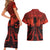 Halloween Nightmare Couples Matching Short Sleeve Bodycon Dress and Hawaiian Shirt Pumpkin-faced Jack O Lantern With a Scary Smile Blood Vibe - Wonder Print Shop