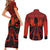 Halloween Nightmare Couples Matching Short Sleeve Bodycon Dress and Long Sleeve Button Shirt Pumpkin-faced Jack O Lantern With a Scary Smile Blood Vibe - Wonder Print Shop