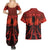 Halloween Nightmare Couples Matching Summer Maxi Dress and Hawaiian Shirt Pumpkin-faced Jack O Lantern With a Scary Smile Blood Vibe - Wonder Print Shop