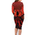 Halloween Nightmare Family Matching Long Sleeve Bodycon Dress and Hawaiian Shirt Pumpkin-faced Jack O Lantern With a Scary Smile Blood Vibe - Wonder Print Shop