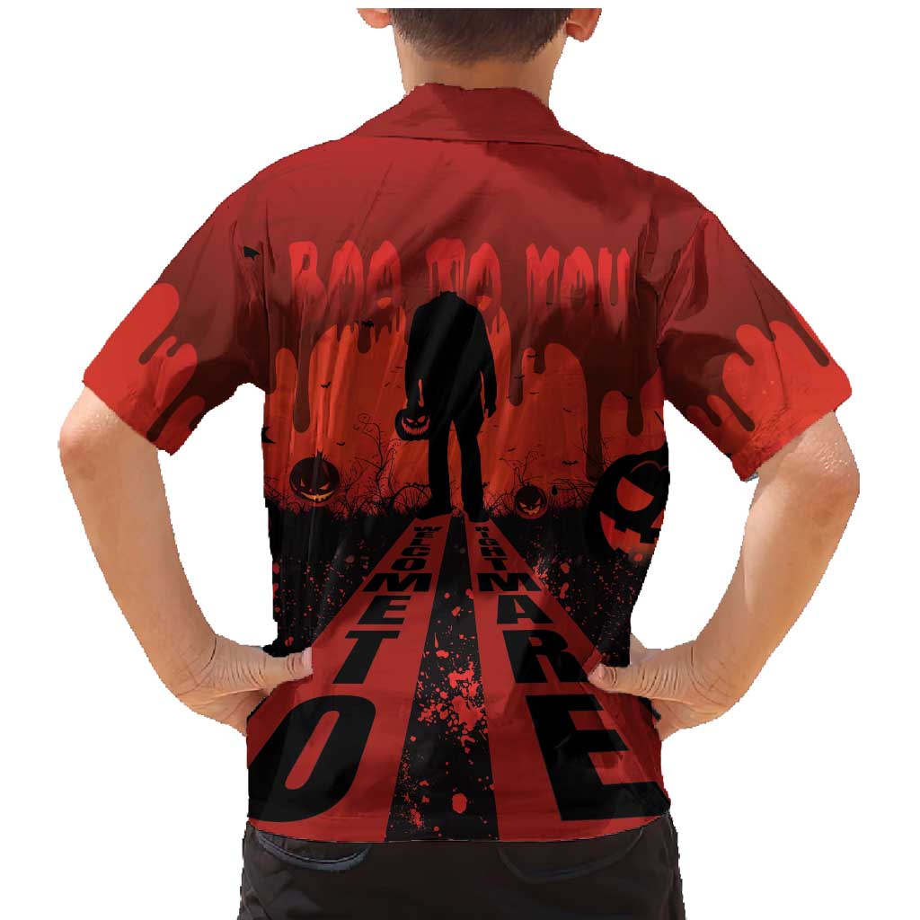 Halloween Nightmare Family Matching Mermaid Dress and Hawaiian Shirt Pumpkin-faced Jack O Lantern With a Scary Smile Blood Vibe - Wonder Print Shop