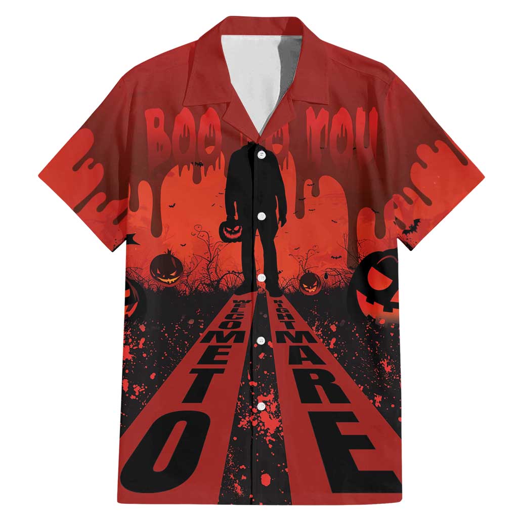 Halloween Nightmare Family Matching Mermaid Dress and Hawaiian Shirt Pumpkin-faced Jack O Lantern With a Scary Smile Blood Vibe - Wonder Print Shop