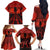 Halloween Nightmare Family Matching Off The Shoulder Long Sleeve Dress and Hawaiian Shirt Pumpkin-faced Jack O Lantern With a Scary Smile Blood Vibe - Wonder Print Shop