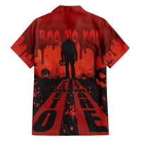 Halloween Nightmare Family Matching Off The Shoulder Long Sleeve Dress and Hawaiian Shirt Pumpkin-faced Jack O Lantern With a Scary Smile Blood Vibe - Wonder Print Shop