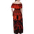 Halloween Nightmare Family Matching Off Shoulder Maxi Dress and Hawaiian Shirt Pumpkin-faced Jack O Lantern With a Scary Smile Blood Vibe - Wonder Print Shop