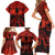 Halloween Nightmare Family Matching Short Sleeve Bodycon Dress and Hawaiian Shirt Pumpkin-faced Jack O Lantern With a Scary Smile Blood Vibe - Wonder Print Shop