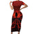 Halloween Nightmare Family Matching Short Sleeve Bodycon Dress and Hawaiian Shirt Pumpkin-faced Jack O Lantern With a Scary Smile Blood Vibe - Wonder Print Shop