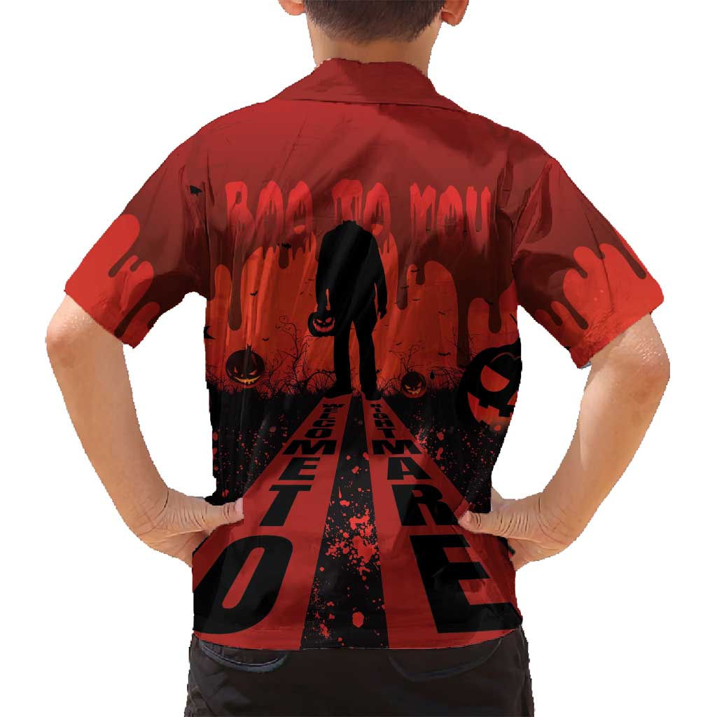 Halloween Nightmare Family Matching Tank Maxi Dress and Hawaiian Shirt Pumpkin-faced Jack O Lantern With a Scary Smile Blood Vibe - Wonder Print Shop