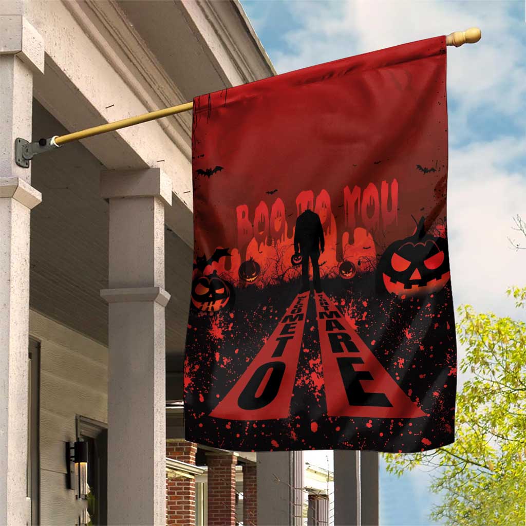 Halloween Nightmare Garden Flag Pumpkin-faced Jack O Lantern With a Scary Smile Blood Vibe - Wonder Print Shop