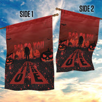 Halloween Nightmare Garden Flag Pumpkin-faced Jack O Lantern With a Scary Smile Blood Vibe - Wonder Print Shop