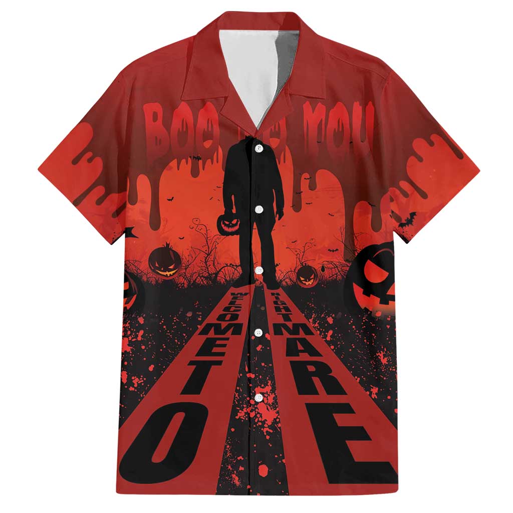 Halloween Nightmare Hawaiian Shirt Pumpkin-faced Jack O Lantern With a Scary Smile Blood Vibe - Wonder Print Shop